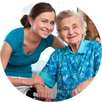 Elderly sitting in a wheelchair